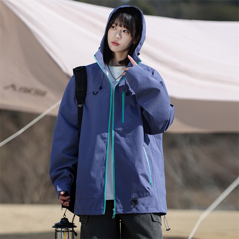 新款男女高品质户外登山服青少年学生冲锋衣夹克外套JK6633-P48,男装夹克,电商B306