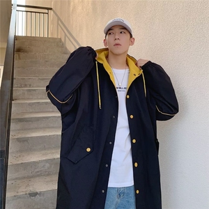 新款常规款青少年秋季款风衣外套男休闲帅气大衣单排扣潮Z3/P45图片