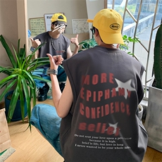 男装背心/马甲/坎肩夏季字母五角星印花无袖T恤B239-1236-P23，男装背心/马甲，星座514-2(原B239)