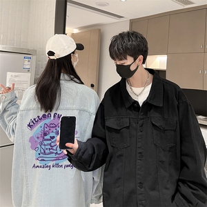 牛仔夹克男大码牛仔外套男茄克 NJ77317-P60加绒款-P75图片