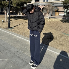 美式高街潮牌男女运动休闲裤直筒宽松慵懒显瘦印花休闲卫裤子，男装休闲裤，电商A486