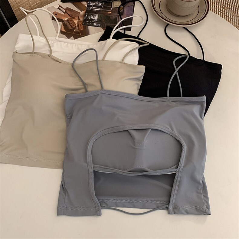 夏季冰丝内搭吊带背心女修身美背抹胸外穿裹胸，女装背心吊带，梦白服饰厂