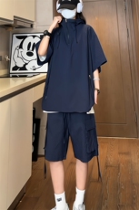 量大优供视频泡泡纱夏款连帽套装短袖短裤男CP74TZ-特p60，男装休闲套装，电商B371