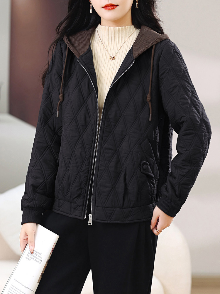 长期现货时尚休闲早春秋夹棉外套女短妈妈装2026新款小个子棒球服,女装短外套,璐依舞