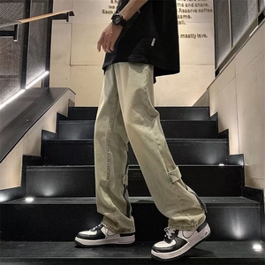 美式复古牛仔裤拉链高街vibe欧美痞帅直筒裤子 1001-1-NK306-P43图片