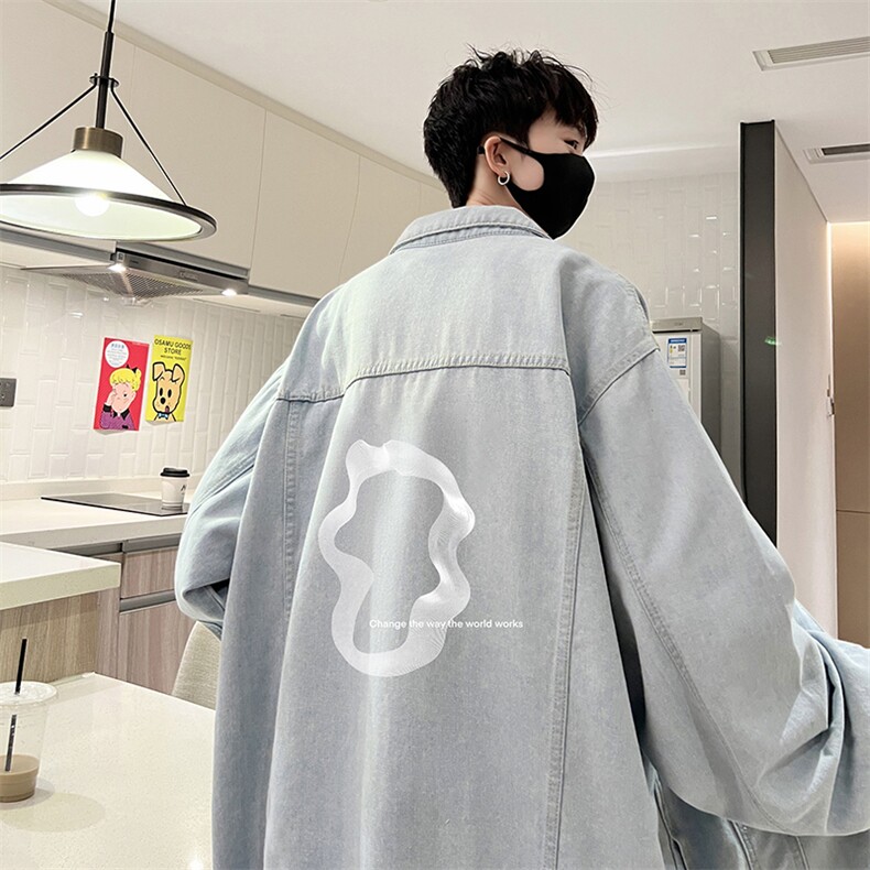 牛仔夹克男大码牛仔外套男茄克NJ77390-P60,男装夹克,电商A040