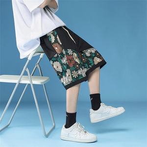 1蓝底短裤男大码中性风短裤女男士中裤男潮流五分裤DK7791P45控59图片