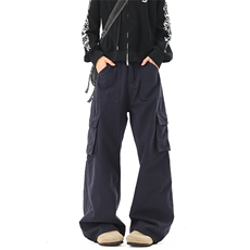 美式高街多口袋工装裤男女宽松休闲水洗长裤06XZ211-1-k2572-p65，男装工装外套，星座211-1