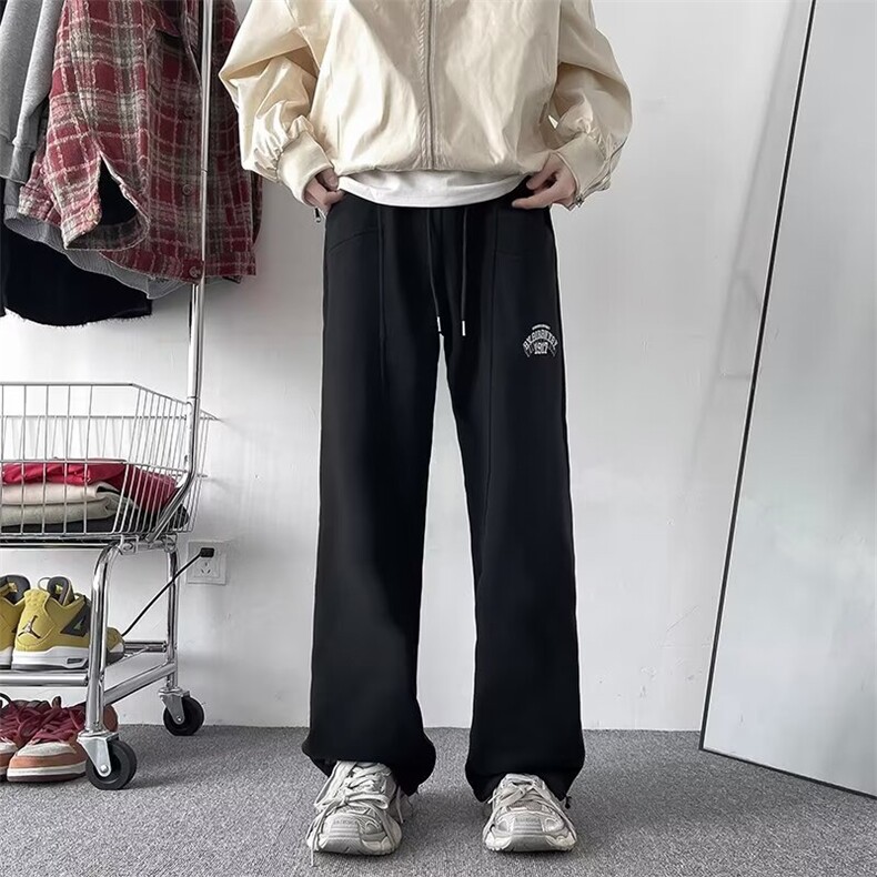 2024春季美式潮牌直筒百搭卫裤宽松阔腿休闲运动裤男士K7627-P36,男装休闲裤,星座512-3