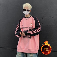抖音得物供货提供视频秋冬重磅美式宽松织带圆领卫衣0760，男装卫衣，电商A486