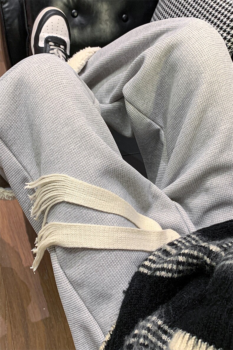 8XL-M羊羔绒卫裤男加肥加大码加厚加绒运动裤男胖子9029P45控68,男装休闲裤,电商D206-1