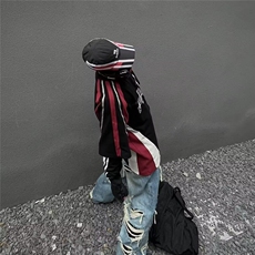 美式高街复古重磅拼色赛车服元素夏季男女潮牌情侣机车短袖T恤ins，男装T恤，星座506A