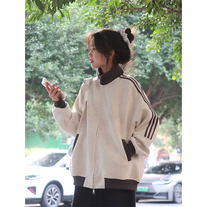 抖音得物高品质美式高街重磅结构设计拼接织带立领卫衣外套CM42，男装卫衣，电商A486