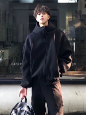 cleanfit黑色高领卫衣男开春穿搭套装潮牌高级感重磅美式开衫外套，男装卫衣，星座809A(原222-1)