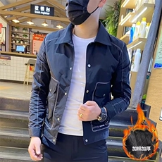 1506-1/JG10/P64加绒加厚冬季修身痞帅夹克上衣帅气棒球服，男装夹克，星座1506-1