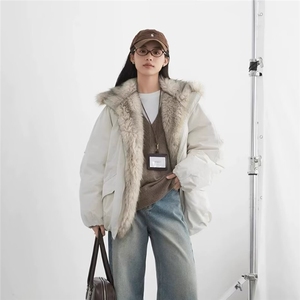 加绒加厚冬款男女高领毛领立领保暖棉袄面包服外套MY269 P86图片