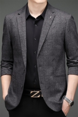 男士2023年秋季新款长袖休闲西服中青年纯色便服外套AJY8625-P180，男装西服，电商B212（原钱塘6029）