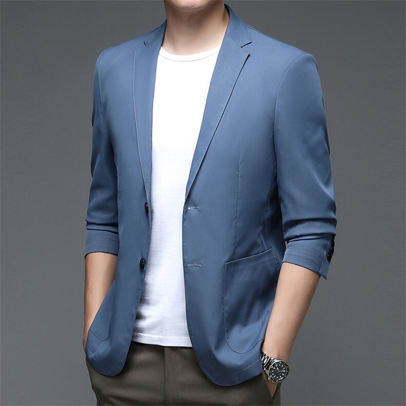时尚翻领上衣口袋中年单排扣2023年春季长袖裤子西服BGW311,男装西服,钱塘6003（原4033）