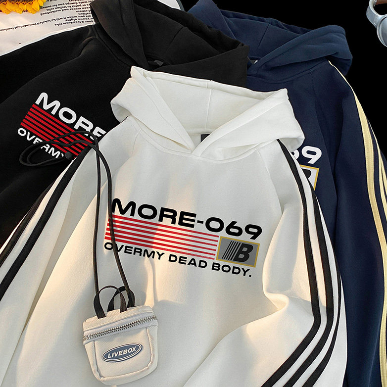 已注册美式直播抖音得物三条杠连帽卫衣外套W7203P48加绒元，女装短外套，电商C408(原B339-1)