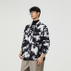可二开定制扎染雾霾小香风面料大码M-5XL夹克男JK78082P79控128，男装夹克，星座227-7