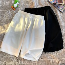 K6027/P20港风平铺纯色休闲短裤男女宽松弹力中裤新款大码裤子，男装牛仔裤，电商A141