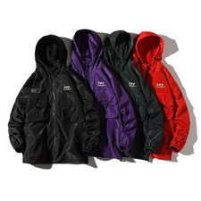 709-JK53-P8020秋新款港风白底休闲嘻哈潮牌复古百搭夹克外套男，男装夹克，星座709