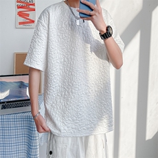2022夏季新款压花休闲宽松男短袖A161-TH04-P35，男装T恤，电商A161-2