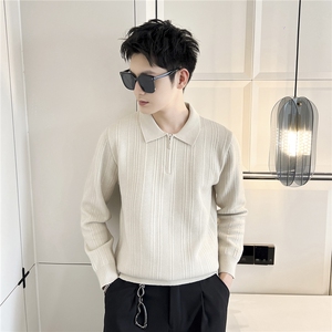 B353 MY849 P68 L-3XL 豆灰冬季男士常规版型潮版针织衫套头毛体图片