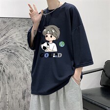 Q11207-P30春夏季七分袖t恤男大码五分袖男短袖中袖大皂风，男装T恤，电商A040