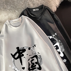 T4134-P25加绒款-P35简约帅气百搭长袖t恤男大码胖子卫衣，男装卫衣，电商A040