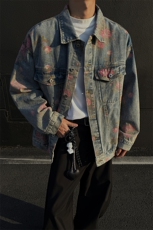 B221美式高街暗黑小众重工艺印花牛仔外套SY2537-特P70控118，男装工装外套，电商B221