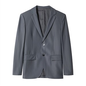 休闲时尚西装男春秋季中年男士西服商务宽松单西外套韩版冰丝薄款图片