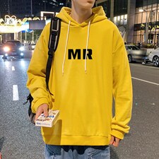 WY2253-P35纯棉连帽卫衣男大码运动帽衫宽松薄外套男，男装卫衣，电商A040