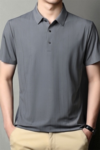 爸爸短袖t恤男装夏装40-50岁中年男士上衣服夏季翻领中老年人爷爷图片