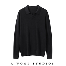 2025年秋季剪刀领长袖时尚休闲百搭，男装羊毛衫，朝思纯山羊绒