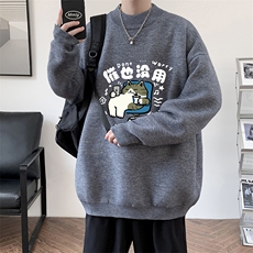 半高领毛衣男大码胖子针织衫毛线衣M18403-P45加绒款-P65，男装针织衫/毛衣，电商A040
