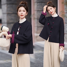 双面呢羊毛大衣2025秋冬新款小个子短款外套高级感新中式呢子外套，女装双面呢大衣，拾衣