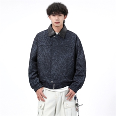 豹纹美式高街潮牌方格设计感夹克外套男2025秋季新款JK1246-P85，男装夹克，星座1103-3