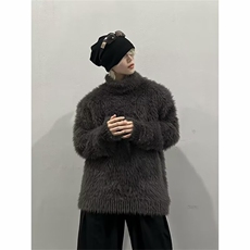 冬装新款毛衣保暖潮毛衣针织衫打底慵懒风宽松海马毛MZ601-P60，男装T恤，星座412-3