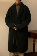 N1079/P100加棉P110冬季毛呢大衣男中长款过膝风衣大码男士呢大衣，男装风衣，电商A141