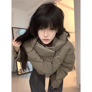 美式连帽pu皮棉服男女冬加厚保暖短款面包服情侣外套SMY6010图片