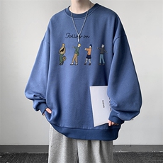 圆领卫衣男大码加厚加绒长袖t恤男S6043-P28加绒款-P33，男装卫衣，电商A040
