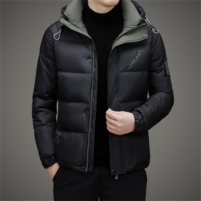 羽绒服男装中年连帽加厚保暖冬季上衣士商务休闲爸爸装白鸭绒外套,男装羽绒服,电商B212（原钱塘6029）