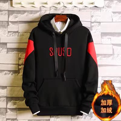 1506A/GY320/P39冬季加绒加厚保暖上衣套头卫衣宽松休闲连帽衣服1,男装棉衣,星座1506A
