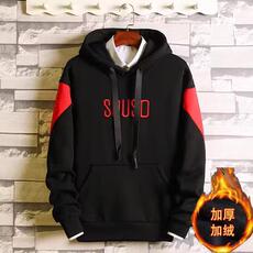 1506A/GY320/P39冬季加绒加厚保暖上衣套头卫衣宽松休闲连帽衣服1，男装棉衣，星座1506A