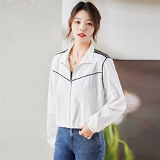 《现货新品》三条杠抽绳拼接时尚休闲短外套，女装短外套，天丽