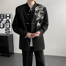 2026春装新中式男士秀禾服立领中山装结婚礼服新郎订婚唐装外套，男装民族服装，星座909