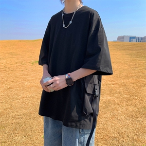 109-T2309-P45  立体贴袋240克纯棉宽松新款T恤图片