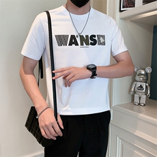 2025新款夏季短袖T恤男潮牌百搭印花上衣半袖体恤A313-1-5830-P48，男装T恤，电商A313-1