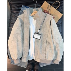 扎染pu皮衣夹克男款春季痞帅风高级感立领外套机车服J7243，男装夹克，星座1116A（原606A-3）